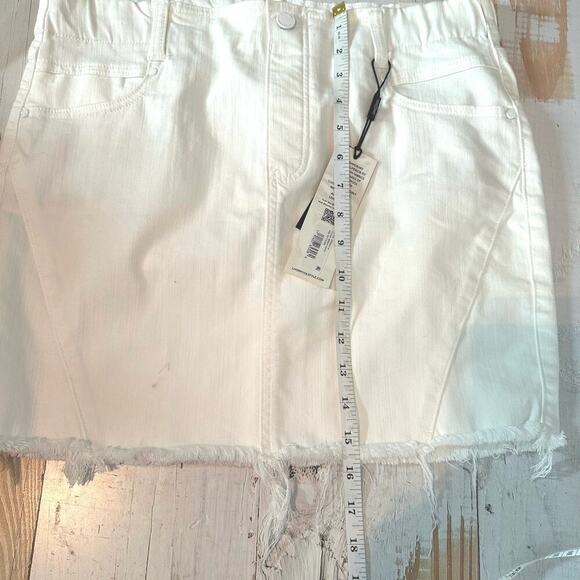 Liverpool Gia Glider Pull-On Skirt Fray Hem Side Gusset White US 8 Petite - Picture 13 of 13